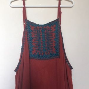 Orange and Teal Ecote Tank Top